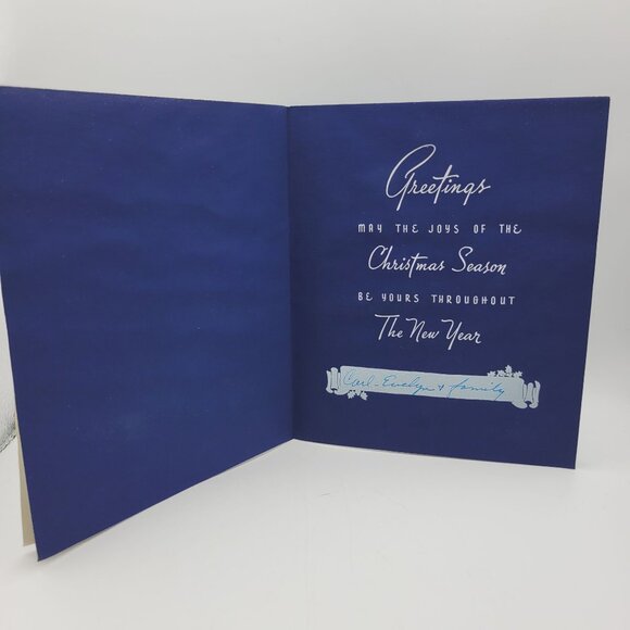 Vintage Christmas Bells Pine Cones Greeting Card Collectible Holiday Decor - Picture 2 of 5